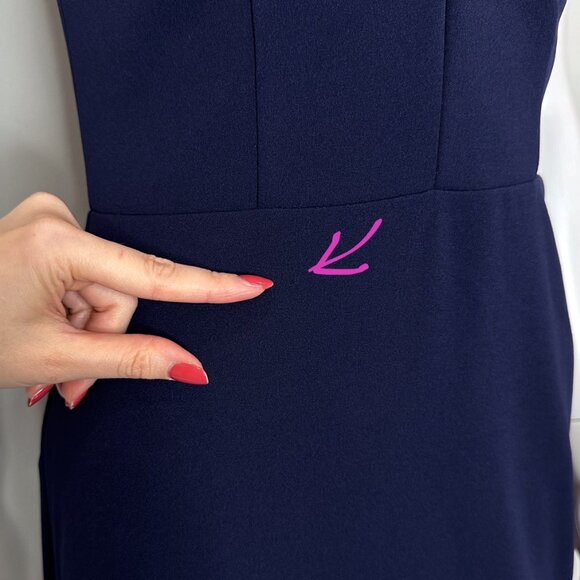 Anthropologie BHLDN Tatum V-Neck Crepe Gown Maxi Dress in Navy Women's Size 6 - Picture 13 of 16